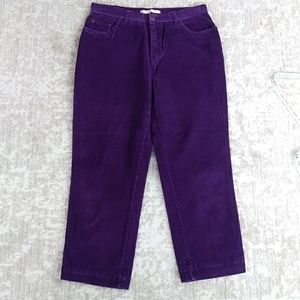 Vintage Bill Blass Jeanswear Stretch Corduroy Mom Pants 12 Petite Purple